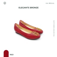 LA BELLA  รองเท้าคัชชูหนังแกะ รุ่น ELEGANTE BRONZE - BLACK