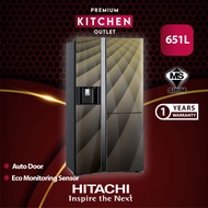 Hitachi Refrigerator Side By Side Luxury Series 3 Doors (651L) R-M820AGP4MX (DIA)
