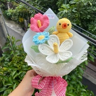 PART 1 (MEDIUM) knitted flower bouquet, crochet, flower, flower bouquet, graduation bouquet, gift, s