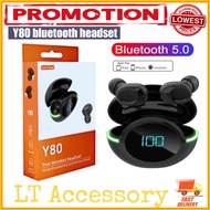 New Y80 Earphone Bluetooth Wireless Earbuds For iPhone Xiaomi Samsung With Microphone