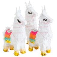 Juvale 3 Pack Mini Llama Pinata for Birthday Party, Fiesta, Cinco de Mayo Decorations (4.9 x 2.1 x 1
