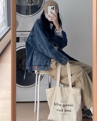 Áo jean nữ dài tay dáng rộng áo jean nữ KABICO mặc mùa thu đông phong cách_G12