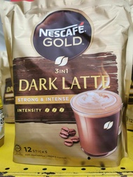 NESCAFE Gold Dark Latte 12 STICKS 3 IN 1 strong intense coffee NESCAFE Gold Dark Latte 12 STICKS kop