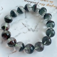 🧧13mm🔮超靚貨綠幽靈水晶手串🔮G2508粒粒都係半透半礦物景🔮半盆綠幽靈🔮男士必備必戴🔮助事業助工作🔮升職加薪對工作帶來正面好能量🔮大珠又咁靚既礦物景 真係難得🔮天然水晶