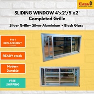 4'x2' //5'x2' Tingkap Sliding Grille Silver Aluzinc Cermin Hitam ✅ READY STOCK‼️FREE SHIPPING