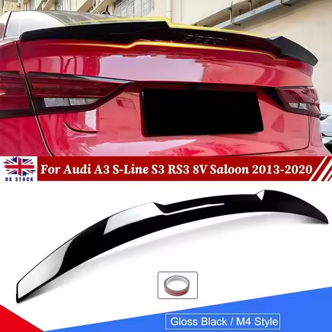 Rear Trunk Spoiler Wing For AUDI A3 S3 RS3 (8V) SEDAN 2014-2020 Painted Glossy