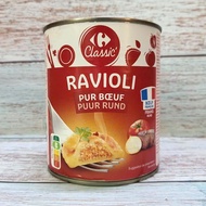 CLASSIC ++ LARGE CAN 800g ++ RAVIOLI NOODLES with FRENCH CARREFOUR Beef Ravioli with Vegetable Sauce