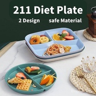 [evaahome]211 Weight Loss Plate Snack Plates Divided Plate Wheat Straw Three Compartments Plastic Pl