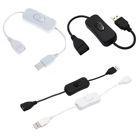 1/2/3/4pcs USB Switch Extension Cable Support Data Transmit Power Supply USB Devices With Switch ON/