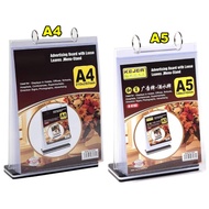 A4 Paper Table Menu Stand A5 Menu Stand Flip Menu Holder Menu Display Stand With 6 Sleeves Horizonta