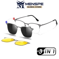 MENSPE 3 In 1 Sunglasses Men Polarized Sunglasses Night Vision Eyewear Magnetic Sun Glasses Frame Sp