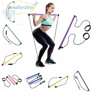 MALCOLM Pilates Sticks, Stretching With Ab Roller Pilates Bar Kit, Workout Core Multifunctional Muscle Portable Yoga Resistance Bands Gym