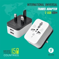 UK Plug Adapter with Dual USB 5V 2A Multifunction 10A Universal To EU US UK AU Conversion Plug White
