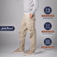 Jack Russel - Men Cargo Chino กางเกงชิโนผู้หญิงทรงคาร์โก้ - Klassik J-222SM/CRM Straight Fit Cream M