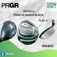 RARELY FOUND PRGR iD Nabla Black Wood3 With Original Carbon (M-43) Shaft Stiff Flex