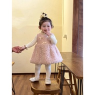 Girls Princess Vest Dress Quilted Winter Thickened Baby Birthday Dress Dress Trendy D7IB