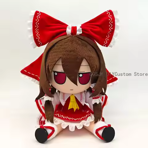 Cute Hakurei Reimu Touhou Project Fumo Series Girl Sitting Pillow Anime Cosplay Cartoon Kawaii Plush