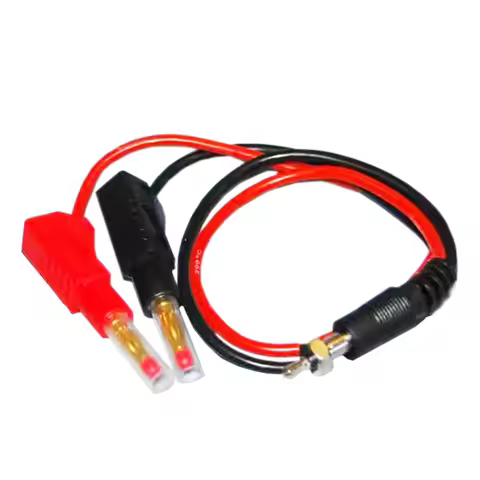 Glow Starter Plug RC Charge Cable Wire Lead to 4.0mm Gold Plated Stackable Shielded Banana Plug Conn