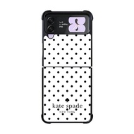 White polka dot rubber case samsung z flip 4/ z flip 6/ z flip 5 /z flip 3/z fold 6/z fold 5/z fold 