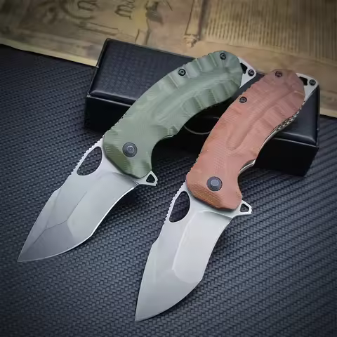 Folding Kiku XR Pocket Knife CTS-XHP Blade Linen Micarta Handle Outdoor Tactical Camping Hunting Sur