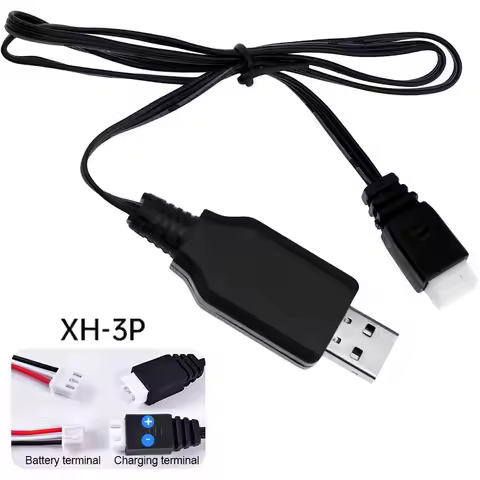 Portable 3.7V/7.4V/11.1V Battery Adapter XH-3P/XH4P/PH2.0/SM-3Pin Universal USB Charger 1000mAh/500m