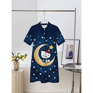 Korean Women's Polo Skirt - Hello Kitty Print Jersey