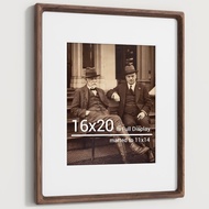 Heimlove 40.64 x 50.80 Photo Frame Natural Walnut, Log Handmade Poster Frame with Cushion to 27.94 x