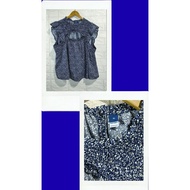 0LD NAVY 100% cotton printed open front smocked sleeveless top preloved / plus size B