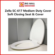 Zella C-615 / SC-617 Medium Duty Cover  Soft Closing Seat &amp; Cover Big Wall Hardware *Penutup Tempat Duduk Tandas