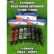 FASTBIKES REAR SHOCK ABSORBER 305MM-330MM NMAX 155 / AEROX 155 / ADV / PCX / X-MAX / NOUVO UNIVERSAL