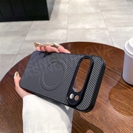 Cho Google Pixel 9A Kiểu sợi Carbon điện thoại nam châm trường hợp cho Google Pixel 9 Pro XL 9A pixe