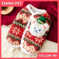 Teddy bear doll dog clothes for christmas puppy outfit winter cat vest red pet sweater terno