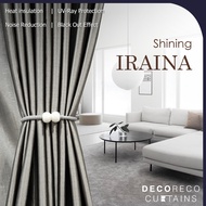 Langsir Iraina 80% Blackout Warna Grey 3D Amboss Texture Curtain Siap Jahit Tirai Tingkap / Sliding