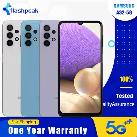 Original Samsung Galaxy A32 A326K A326B/DS 5G Mobile Phone NFC 4GB+128GB 6.5" 48MP+8MP+5MP+2MP+13MP 