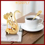 SNIPLY Swan Spoons, Stirring Mixing with 6 Spoons Swan Base Stand Spoons, Creative Table Decoration 