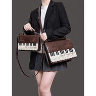 HIATUS Retro Literary Piano Embroidery Lace Backpack Crossbody Bag Simple Texture Briefcase mini Mob