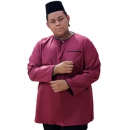 PLATINUM Plus Size Baju Melayu Teluk Belanga Baju Johor PM9205C21 Maroon Big Size Baju Melayu Tradit