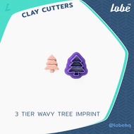 Lobehq Polymer Clay Cutter 3 Tier Wavy Tree Imprint/ Christmas Shape