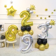 107cm Golden Number Aluminum Film Balloon Road-guided diy Column One Hundred Days Over Month Birthda