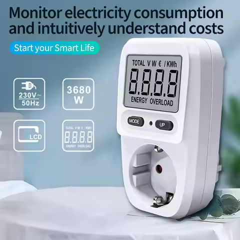 Digital LCD Power Meter Wattmeter AC 110V 220V Wattage Kwh Electricity Energy Meter EU GER Socket Pl