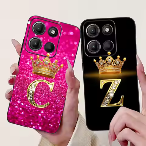 For Motorola Moto G15 Case MotoG15 Cover Luxury Crown Letters Soft Silicone Phone Case For Motorola 