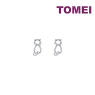 TOMEI Kitten Earrings, White Gold 585