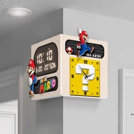 นาฬิกาผนังสองด้านไม่มีรูพร้อมปฏิทิน 2025 นาฬิกาอิเล็กทรอนิกส์