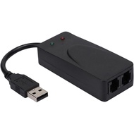 flexman USB 2.0 56K External Modem for Win 7 Win 8 Win 10 Win XP, Dual Port Fax Data Modem with Voic