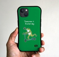 握把 iPhone 手機殼 藍色 Frog go 葉綠