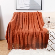 【Super low price】Knit Blanket Grey Nordic Waffle Plaid Sofa Throw Blankets Office Travel Tapestry Be