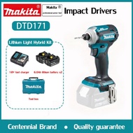 (ของแท้ 100%)Makita ไขควงไร้สาย DTD171 สว่านไร้สาย ไร้แปรงถ่าน มาพร้อมกับแบตเตอรี่ลิเธียม 18V สองก้อน เครื่องมือไฟฟ้า