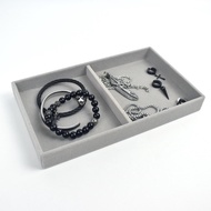 Open Jewelry Box Two-Grid Flannel Storage NAWA99