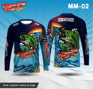 [Top] Jersey mancing mania baju fishing kaos pancing lengan panjang