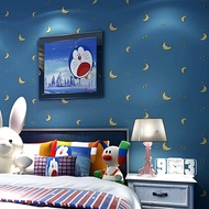 Star Moon Children's Room Wallpaper Non-woven Boys Girls Bedroom Cartoon Princess Eco-friendly Wallp
